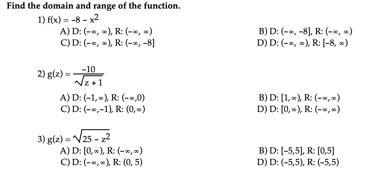 Solved Please explain how to find the domain and range in | Chegg.com