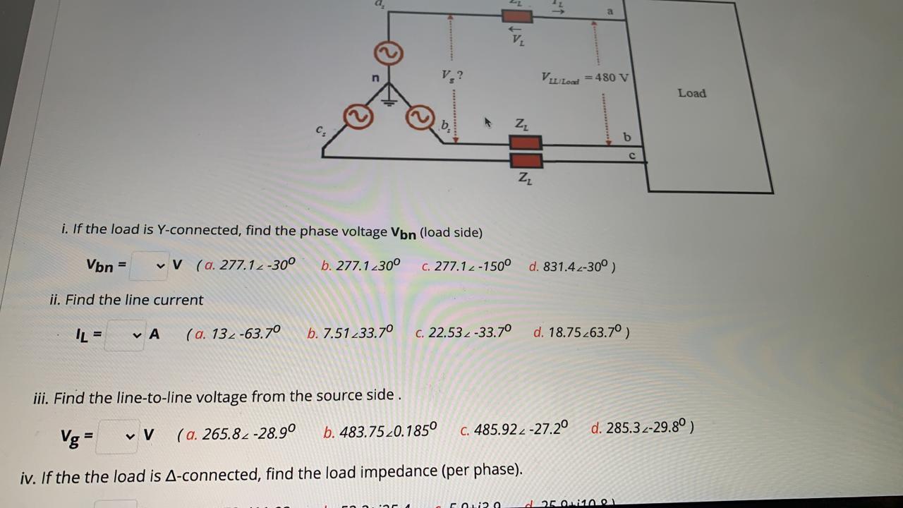 Solved A balanced three-phase source supplies power to a | Chegg.com