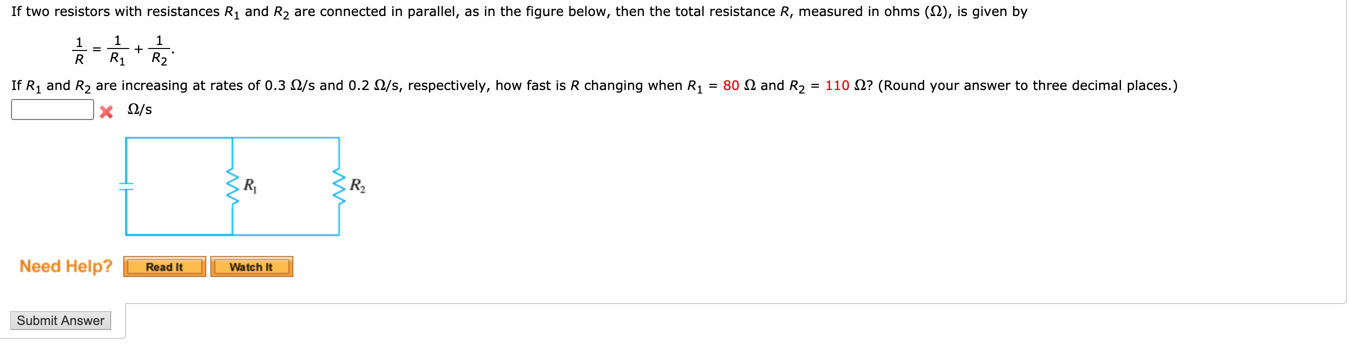 Solved If two resistors with resistances R1 and R2 are