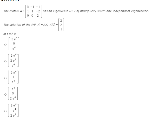Solved 3-1-1] The matrix A= 11 -2 has an eigenvalue 1 = 2 of | Chegg.com