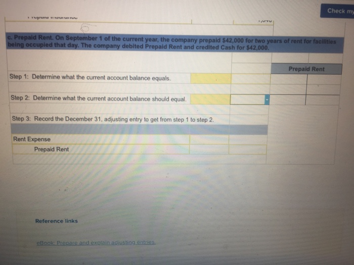Solved Prepaid Rent. On September 1 of the current year, the