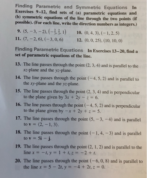 Solved Finding Parametric And Symmetric Equations In B Chegg Solved Finding Parametric And Symmetric Equations In B Chegg