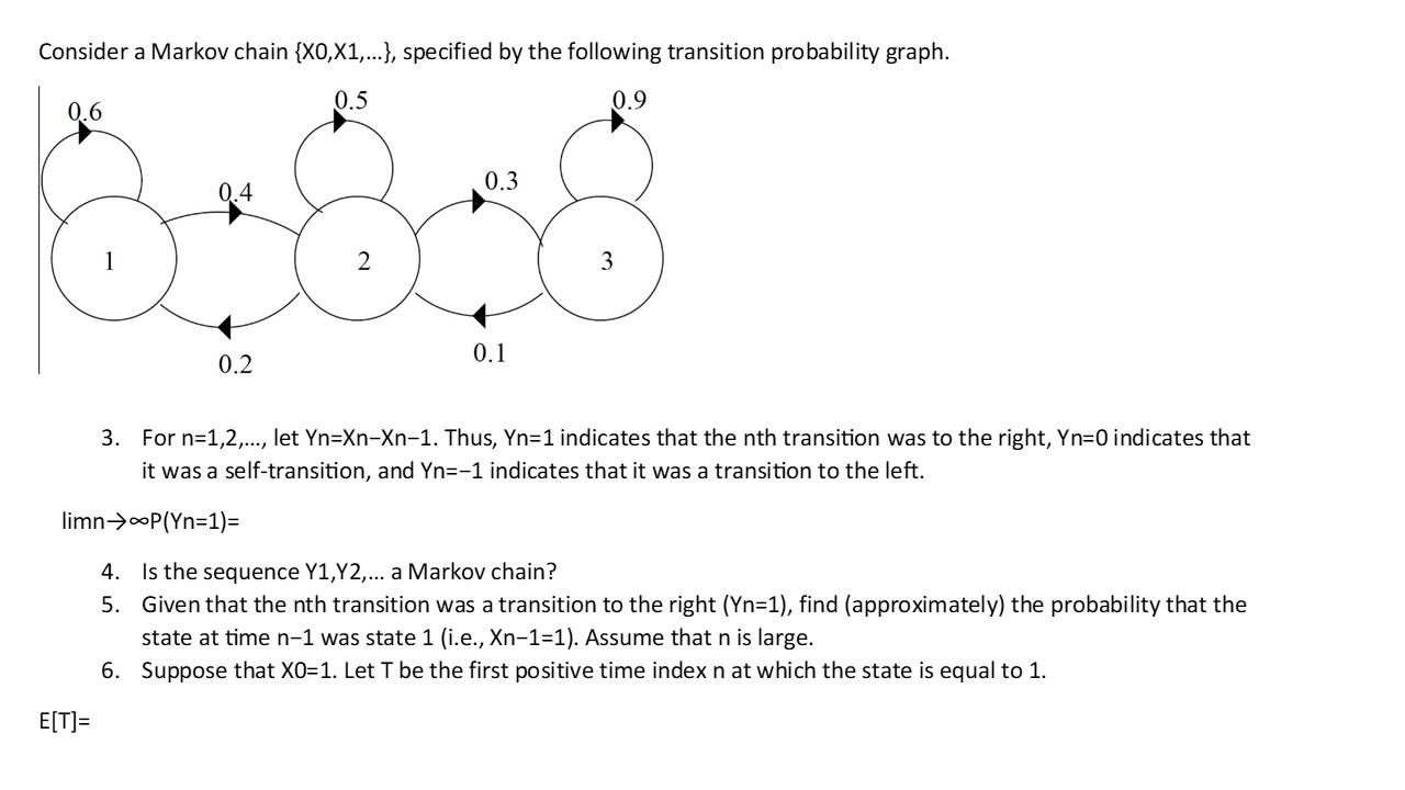 Solved Consider A Markov Chain {X0,X1,...}, Specified By The | Chegg.com