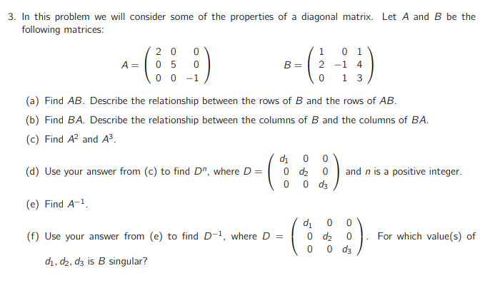 Solved 3. In this problem we will consider some of the | Chegg.com