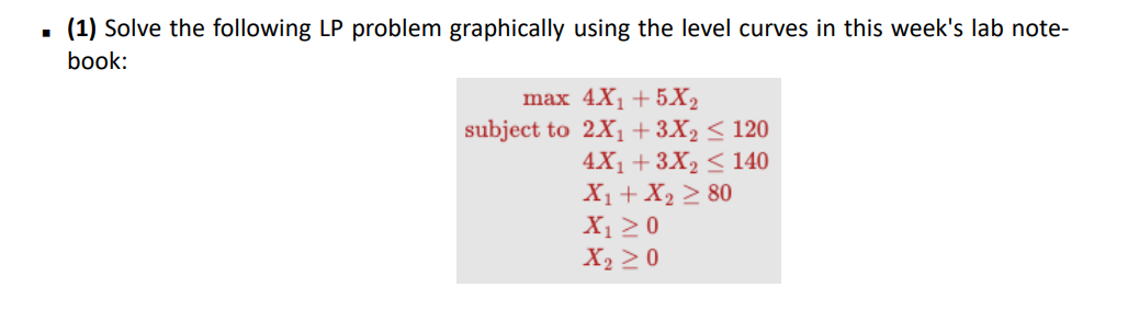 Solved - (1) Solve the following LP problem graphically | Chegg.com