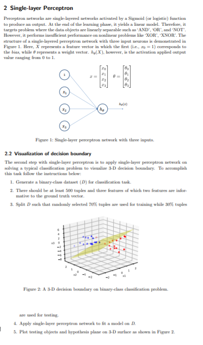 2 Single-layer Perceptron Perceptron networks are | Chegg.com