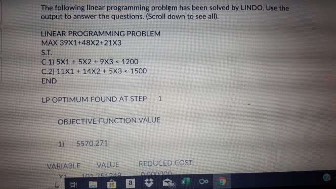 Solved The following linear programming problem has been | Chegg.com