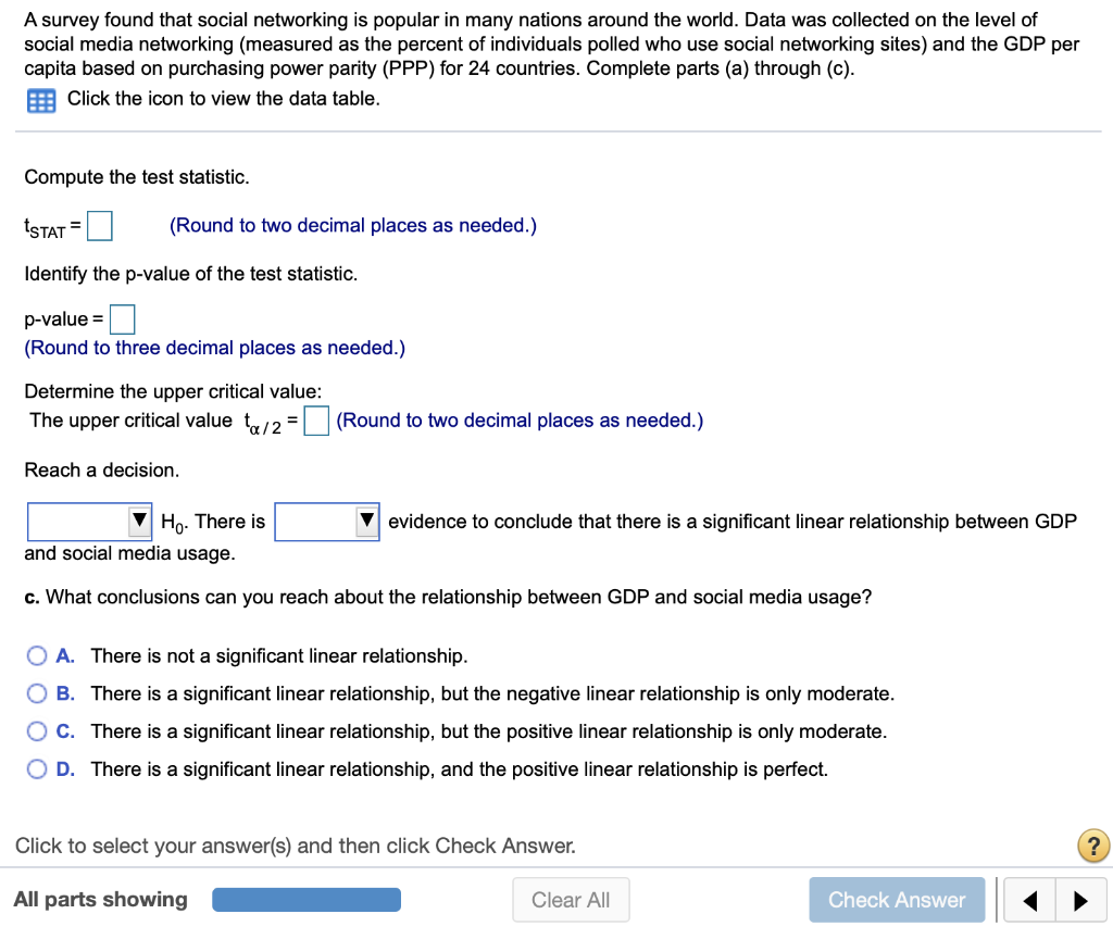 Solved A survey found that social networking is popular in | Chegg.com