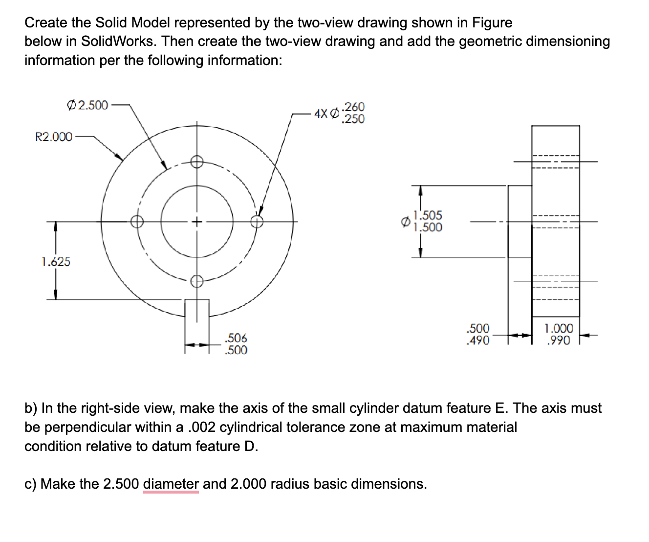 Create the Solid Model represented by the two-view | Chegg.com