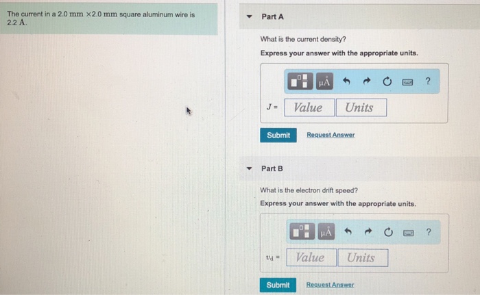 Solved The current in a 2.0 mm ×2.0 mm square aluminum wire | Chegg.com