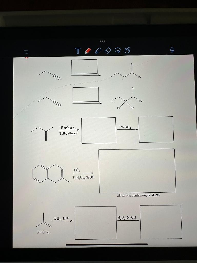 Solved TIIF, ethanol Hg(OAc)2 1) 2) H2O2,NaOHO3 all carbun | Chegg.com