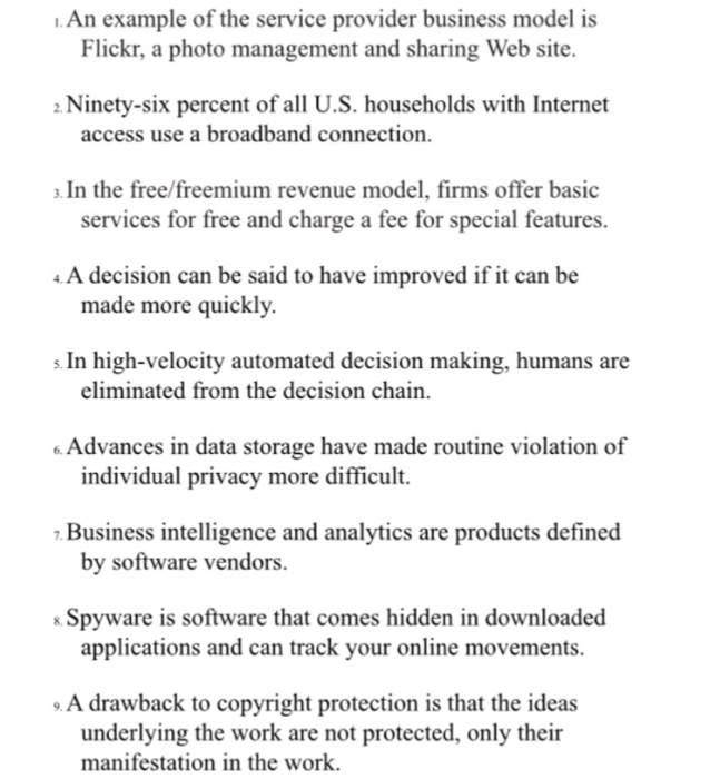 Solved An example of the service provider business model is