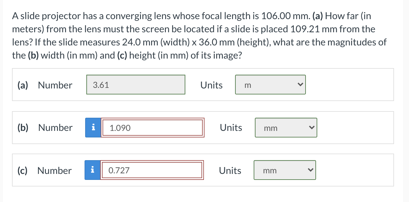 Solved A slide projector has a converging lens whose focal