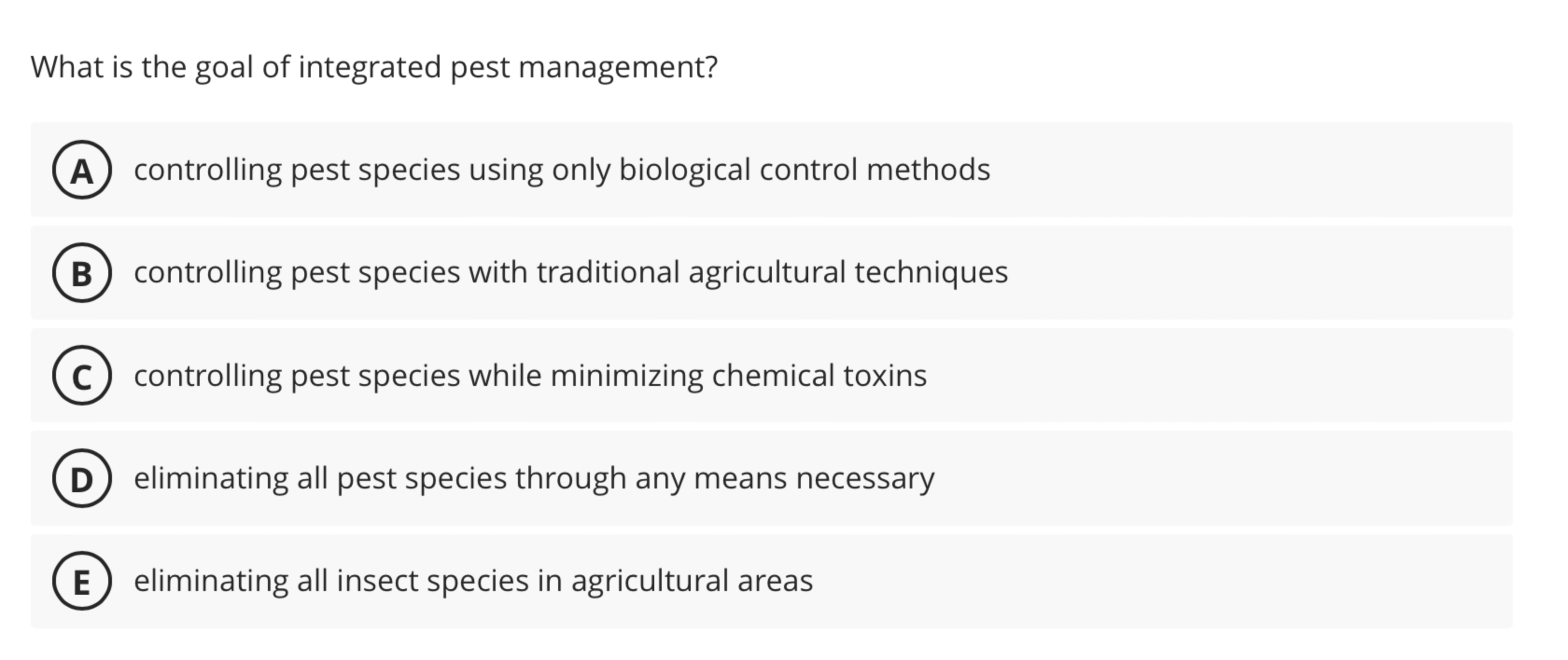 Solved What is the goal of integrated pest | Chegg.com