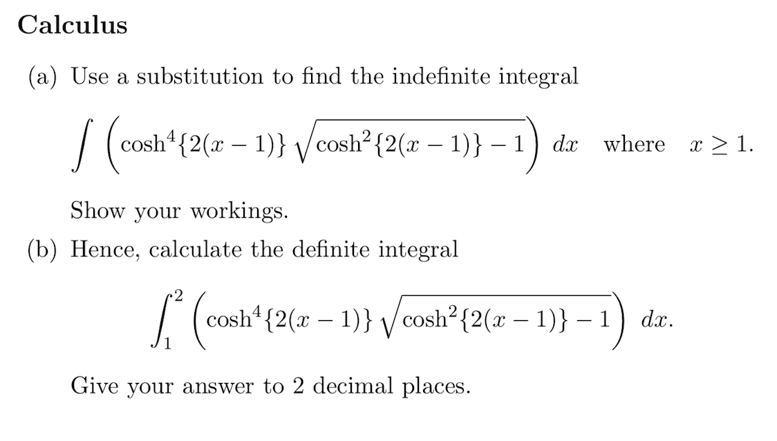 Solved Calculus (a) Use a substitution to find the | Chegg.com