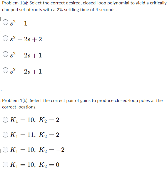 Solved The state variables are x1(t)= position and x2(t)= | Chegg.com