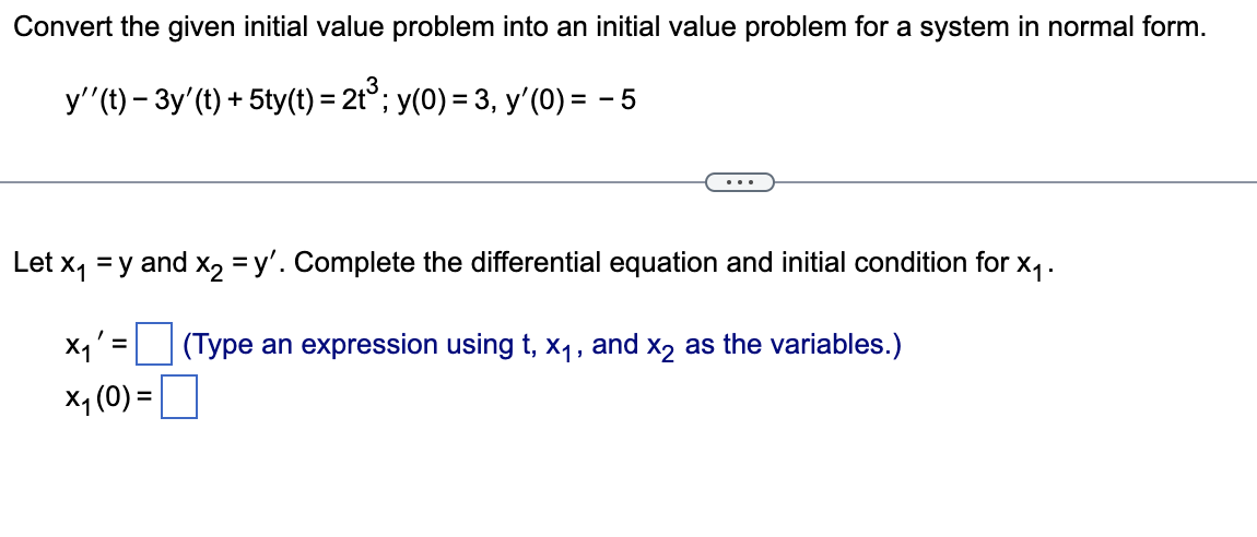 Solved Convert the given initial value problem into an | Chegg.com