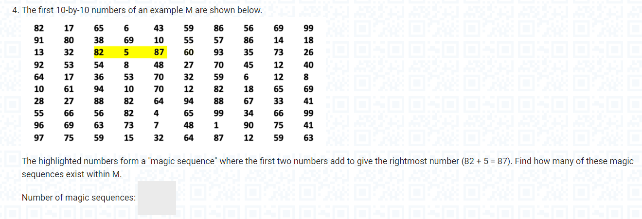 Solved The following file contains a 100 x 100 matrix of Chegg