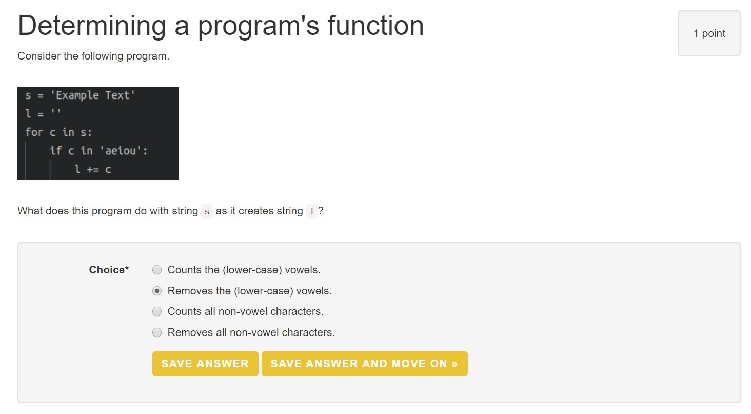 Solved Determining A Program's Function 1 Point Consider The | Chegg.com