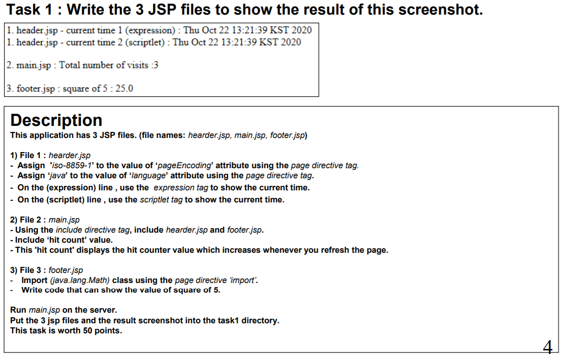 Solved Task Descriptions: (50 pts) Task 1: Write Java codes