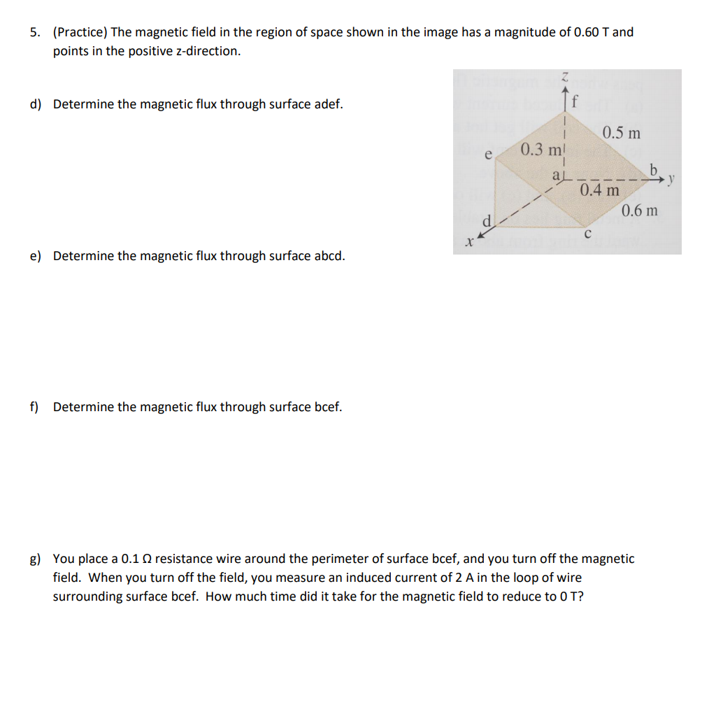 Solved 5. (Practice) The magnetic field in the region of | Chegg.com