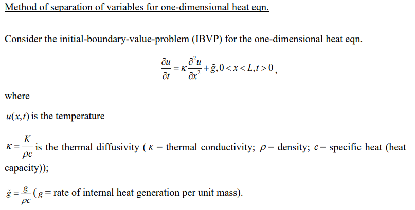 Solved Method of separation of variables for one-dimensional | Chegg.com