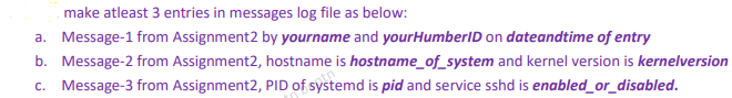 Solved make atleast 3 entries in messages log file as below: | Chegg.com