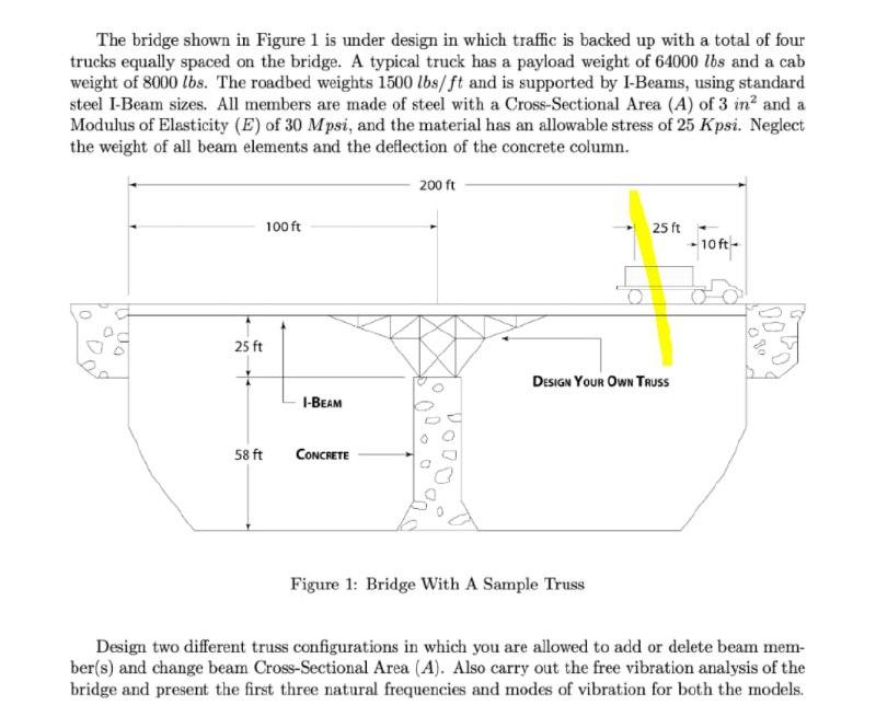 The bridge shown in Figure 1 is under design in which | Chegg.com