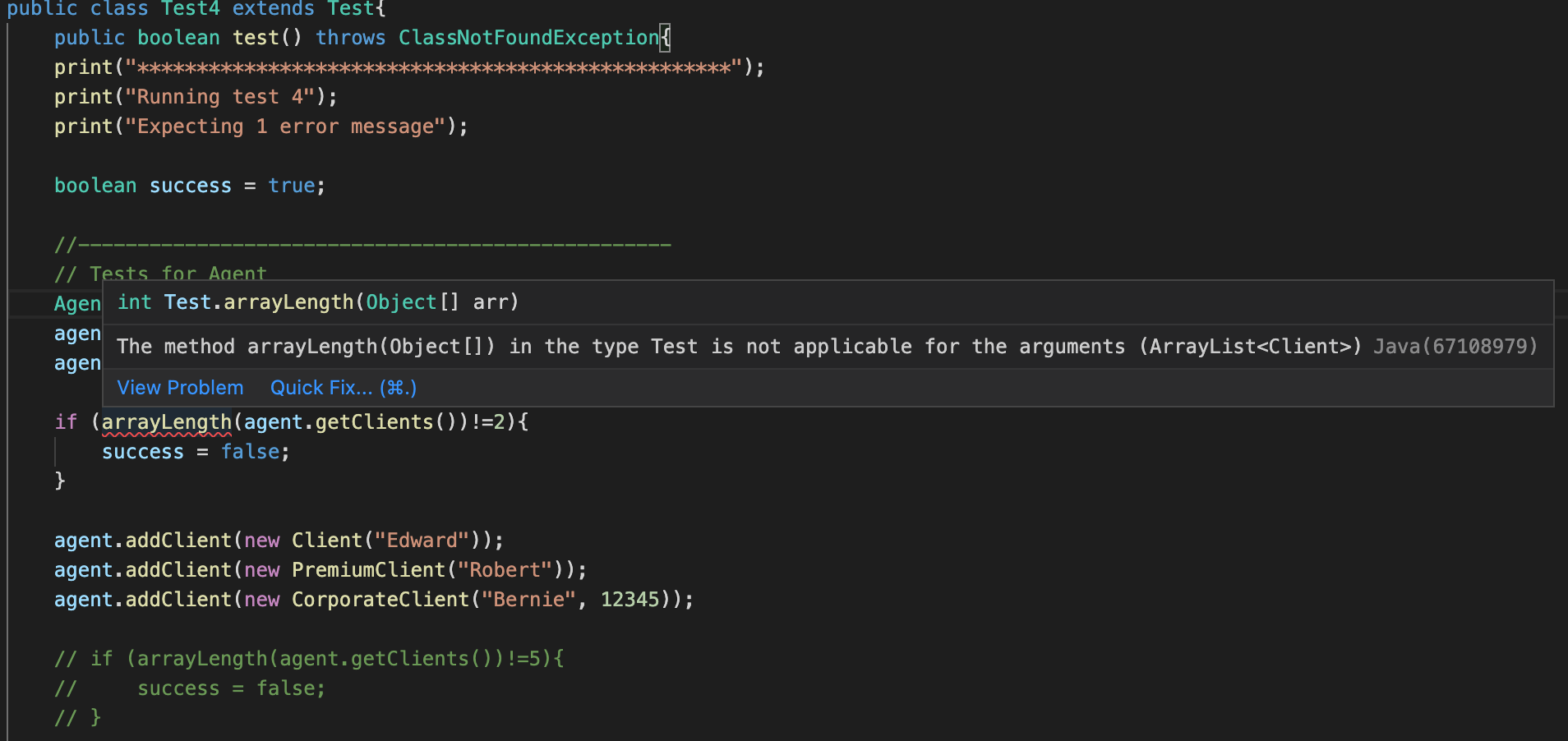 Solved Java Have A Problem With Passing The Test. I Need 