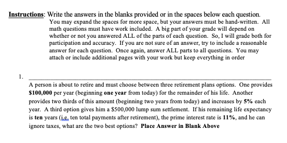 Solved Instructions: Write the answers in the blanks | Chegg.com