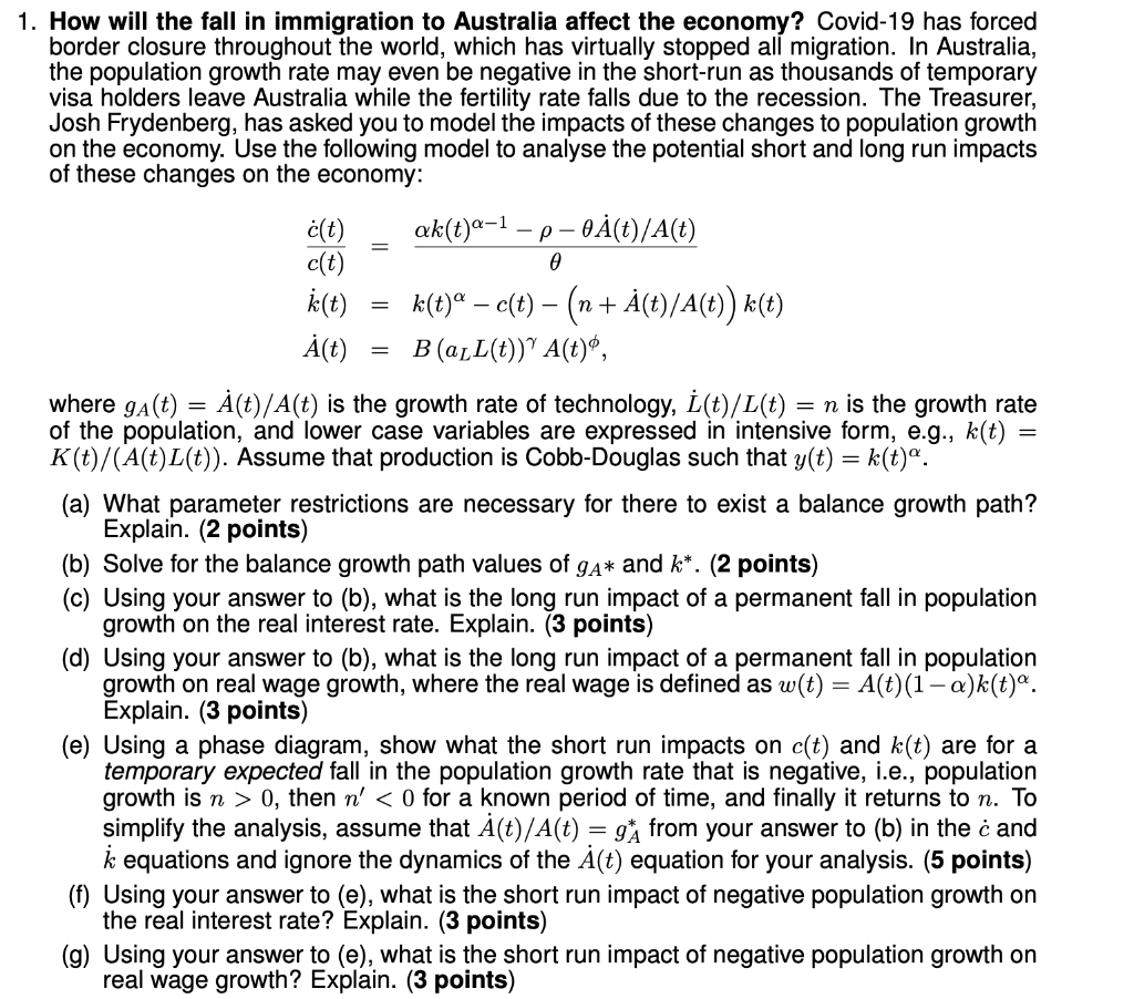 C T 1 How Will The Fall In Immigration To Austra Chegg Com