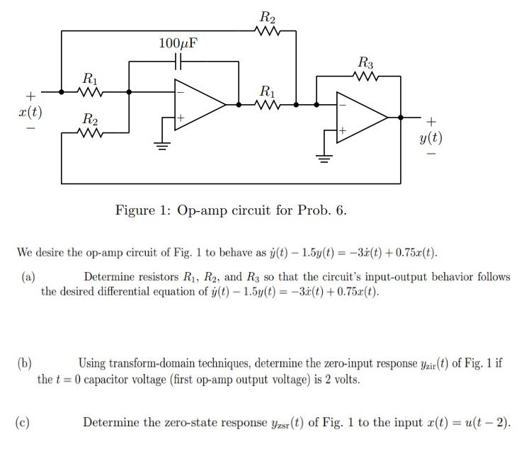 100f E T Y T Figure 1 Op Amp Circuit For Prob Chegg Com