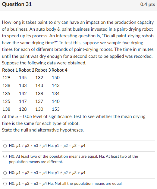 Solved How long it takes paint to dry can have an impact on