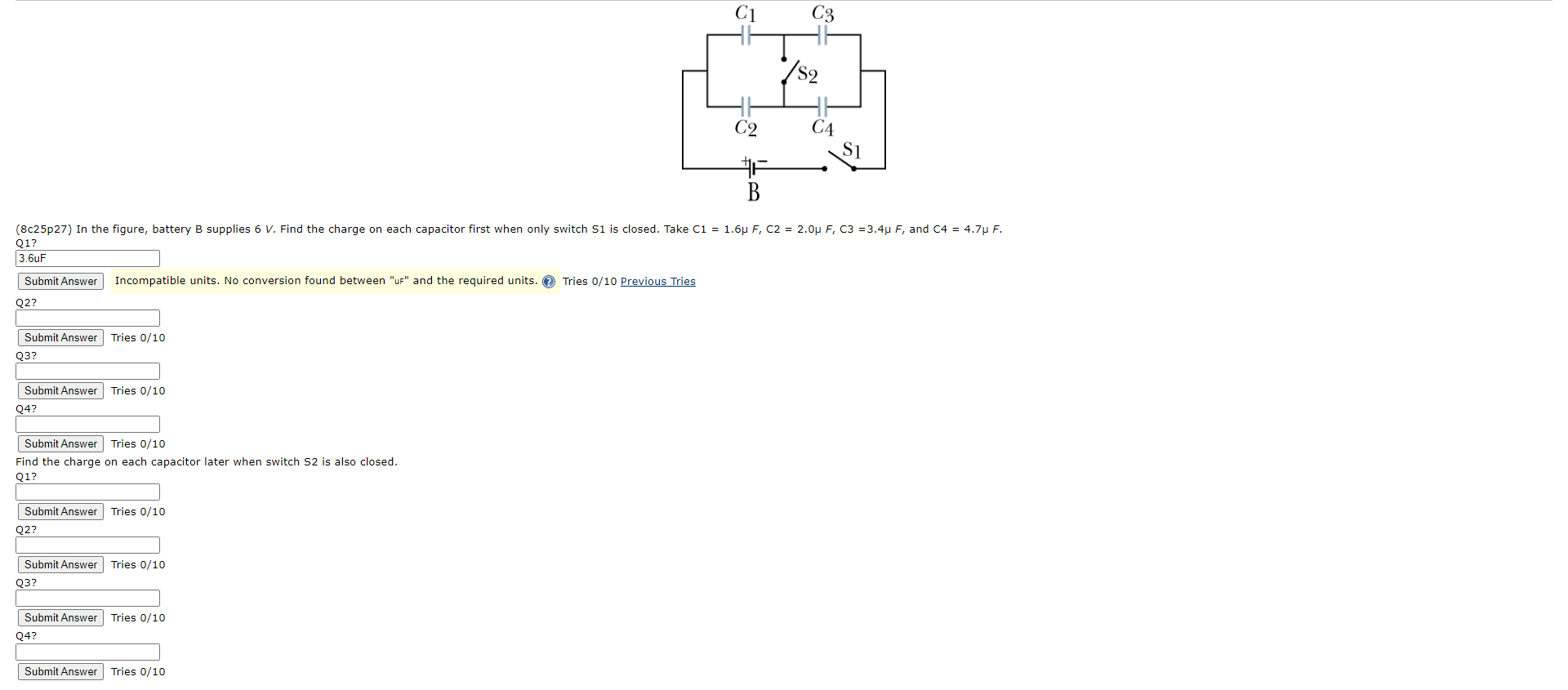 Solved (8c25p27) In The Figure, Battery B Supplies 6 V. Find | Chegg.com