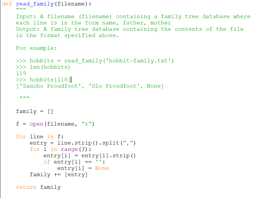 Solved Implement a function cousins (person, family) with | Chegg.com