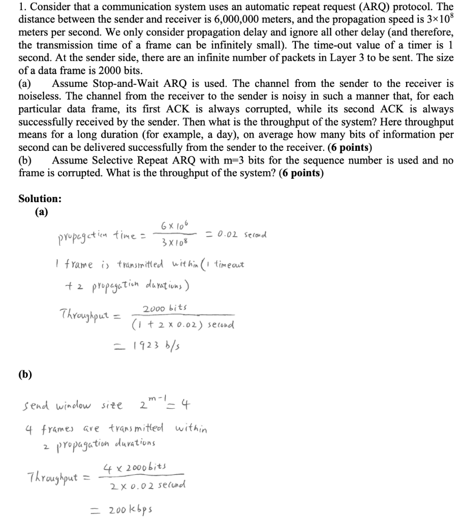 Solved 1. Consider that a communication system uses an | Chegg.com