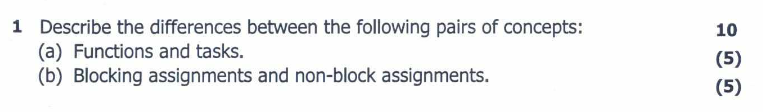 Solved 1 Describe the differences between the following | Chegg.com