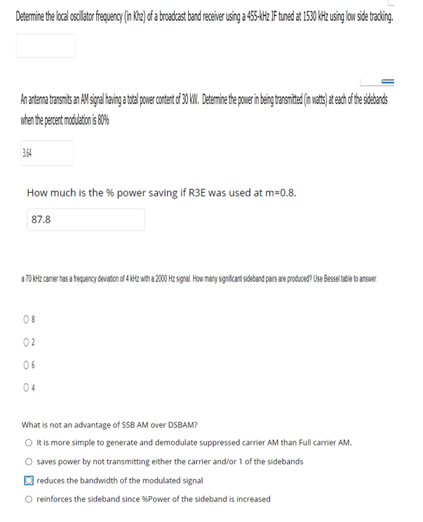 Solved Determine the local oscillator frequency (in Khz) of