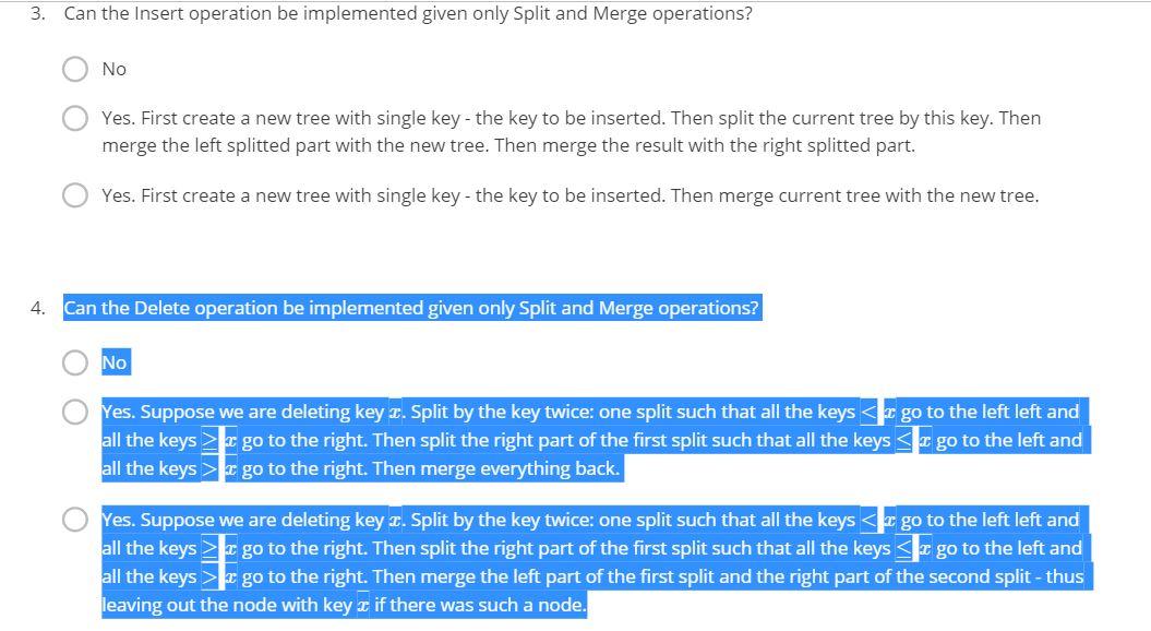 Solved 3. Can the Insert operation be implemented given only | Chegg.com
