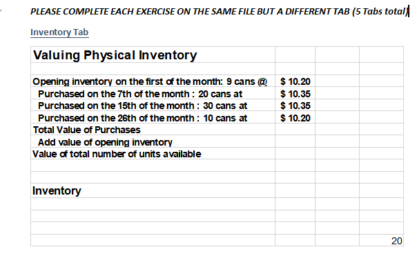 Solved PLEASE COMPLETE EACH EXERCISE ON THE SAME FILE BUT A | Chegg.com