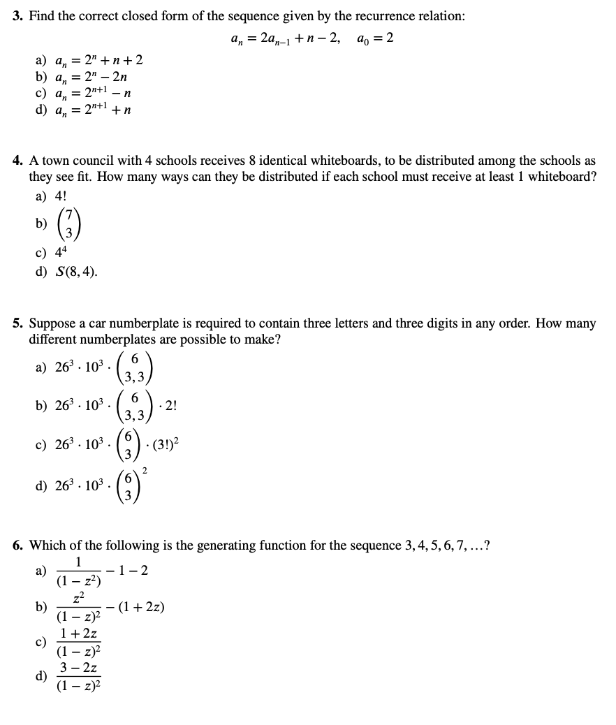 Solved Hi, please answer as many of these multiple choice | Chegg.com