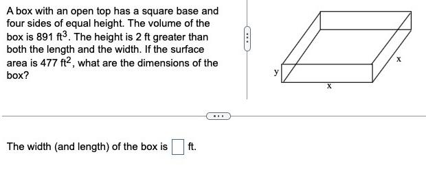 Solved A box with an open top has a square base and four | Chegg.com