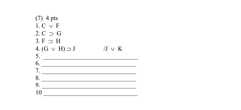 Solved J V K 7 4 Pts 1 C V F 2 C G 3 F H 4 Gv H J