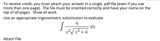 Solved To receive credit, you must attach your answer in a | Chegg.com