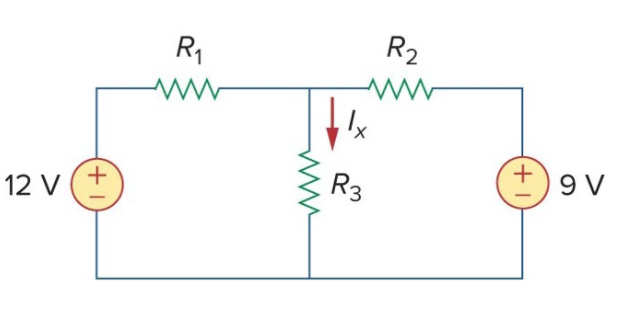 V 9 R1 R2 R3 Solved R1 R2 Ix 12 V (+ R3 + 9V 1 | Chegg.com