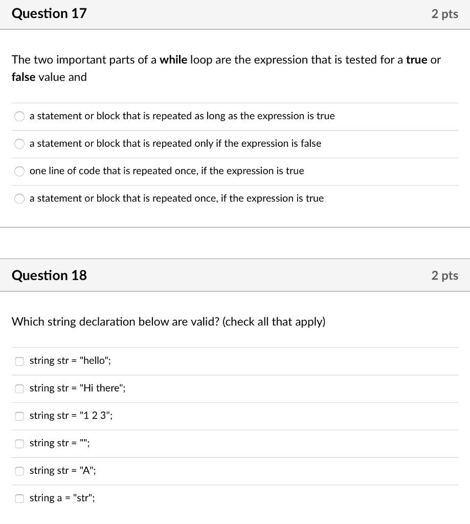 Solved Question 16 2 pts What is the output of the following | Chegg.com