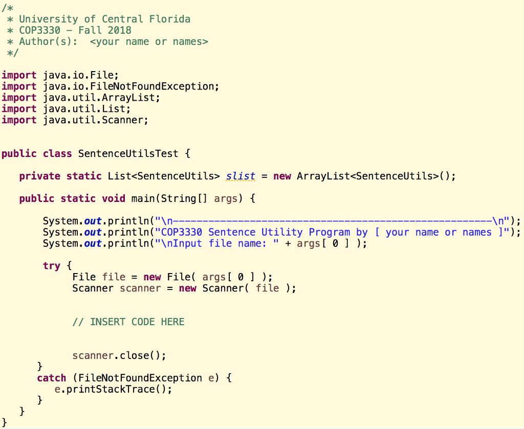 Solved Sentence Utilities For this assignment, you will | Chegg.com
