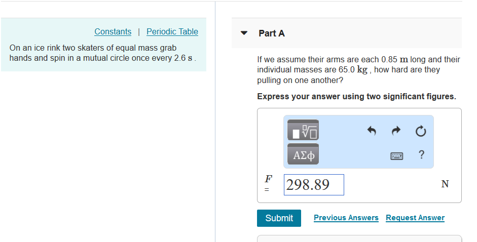 Solved Constants I Periodic Table Part A On an ice rink two | Chegg.com