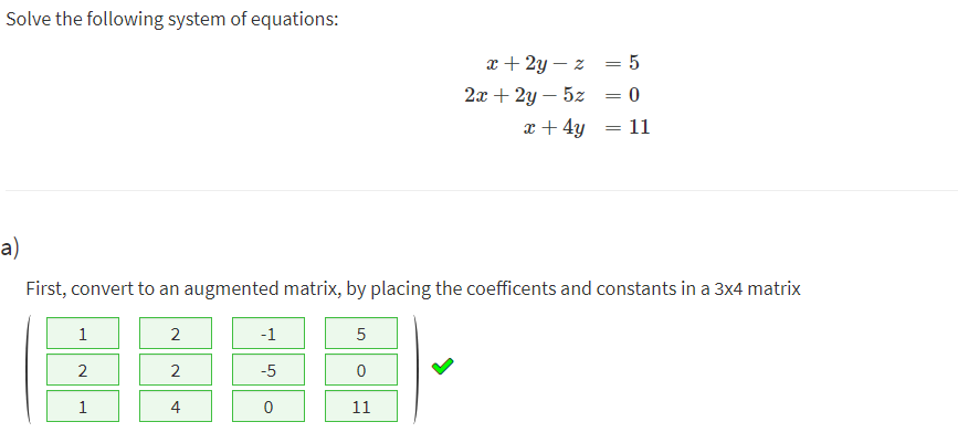 Solved Solve the following system of equations: x + 2y - 2 = | Chegg.com