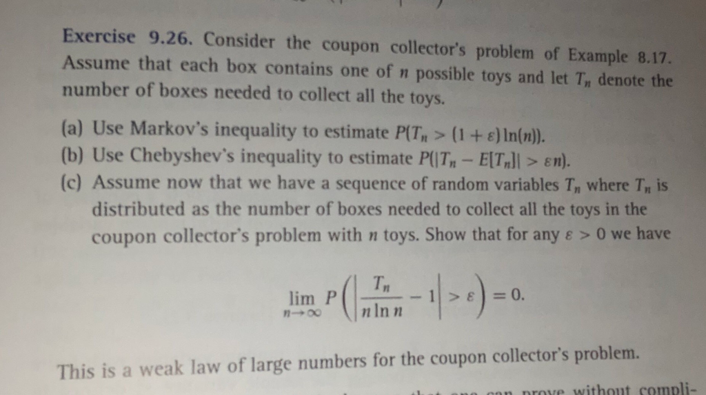 Exercise 9 26 Consider The Coupon Collector s Chegg